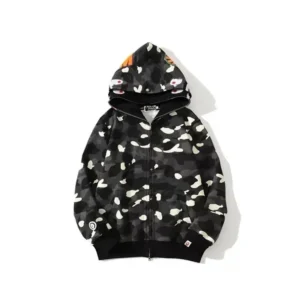 BAPE Camo Print Hooded Casual Jacket