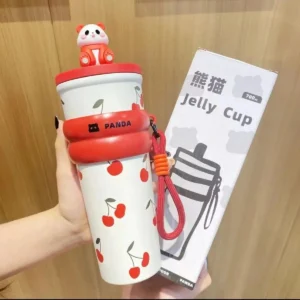 Panda Cherry Jelly Cup 700ml Adorable Cartoon Style