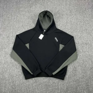 Monter Black Hoodie with Bright Green Fashion Accents