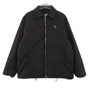 Prada Classic Winter Jacket with Exquisite Logo Patch