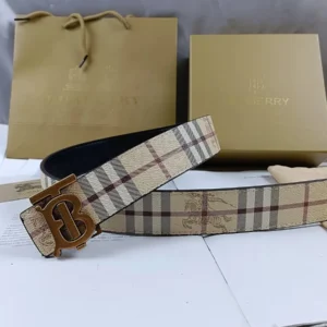 Burberry Classic Check Belt with Signature TB Buckle