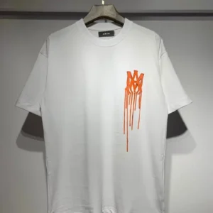 Amiri Loose T-Shirt with Dripping Logo Print