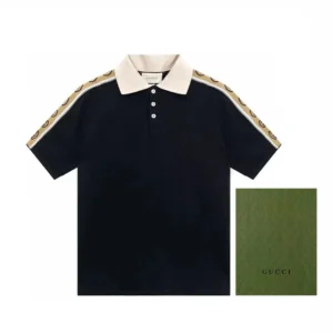 Gucci Refined Polo with Striped Cuffs