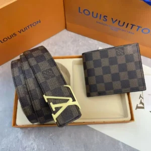 Louis Vuitton Timeless Belt & Wallet Matching Set