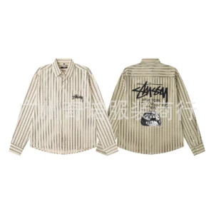 Stussy Striped Relaxed Fit Long Sleeve Shirt