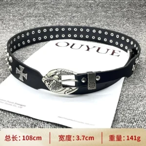 OUYUE Trendy Leather Belt with Eagle Buckle