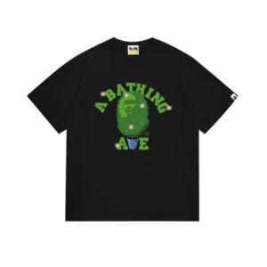 A Bathing Ape Green Emblem Casual Tee