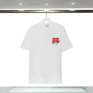 Casablanca Racing Relaxed Fit White Cotton T-Shirt