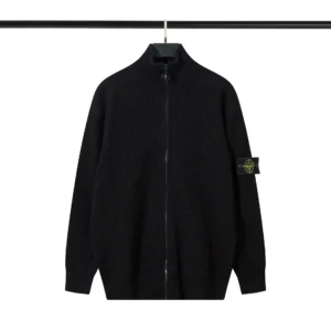 Stone Island Zip-Up Cozy Knit Fashion Jacket