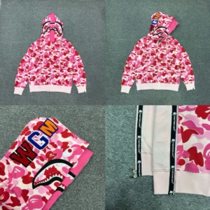 A BAPE ABC Printed Fashion Shark Hoodie