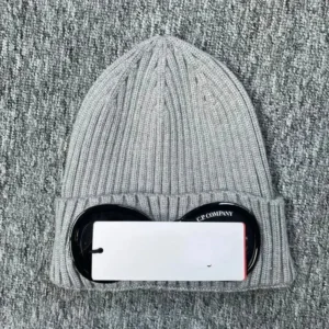 C.P. Company Knit Beanie with Trendy Goggle Detail