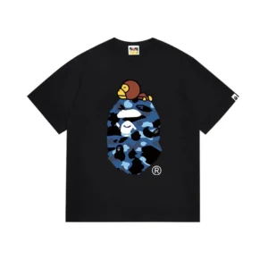 A Bathing Ape Bape Black Camo Basic Tee