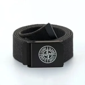 Stone Island Sturdy Canvas Belt Logo Buckle